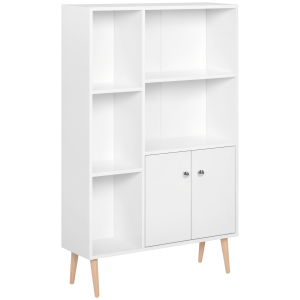 Altro Mobiletto Libreria Con Piedini In Legno Di Pino Bianco 80x23.5x123cm