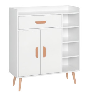 Altro Credenza Moderna Con Armadietto E Cassetto, Mobile Multiuso In Legno Per Cucina E Salotto, 80 X 29.5 X 96cm Bianco