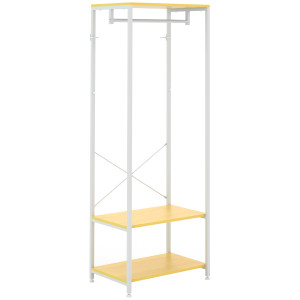 Altro Mobile Appendiabiti 2 In 1 Con Ripiano A 2 Livelli, In Acciaio E Truciolato, 60x40x167.5 cm