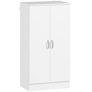 Altro Armadio Scarpiera A 6 Ripiani Regolabili In Legno Bianco, 55x35x108 cm