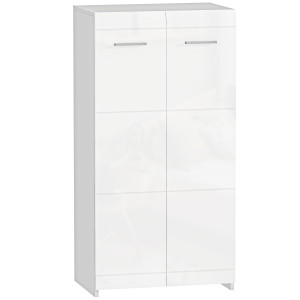 Altro Mobile Scarpiera A 5 Ripiani Regolabili E Rimovibili, In Legno, 55x36x108 Cm, Bianco Lucido
