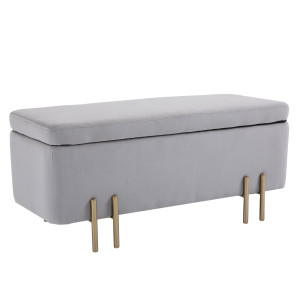 Altro Panca Contenitore Imbottita Per Soggiorno E Camera Da Letto, 100 X 40 X 42 Cm, Grigio