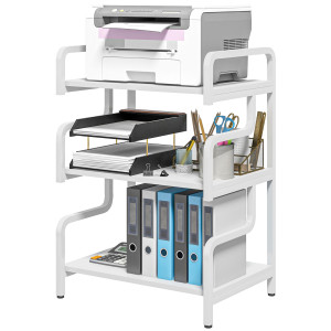 Altro Supporto Per Stampante Industriale A 3 Livelli, In Metallo E Truciolato, 55x40x77 Cm, Bianco