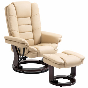Altro Set Poltrona Relax E Pouf Poggiapiedi, Girevole A 360° E Reclinabile, Similpelle pu