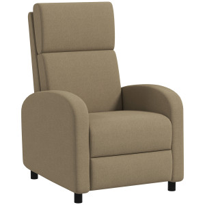 Altro Poltrona Relax Reclinabile Manualmente A 160° Con Poggiapiedi In Tessuto, Beige