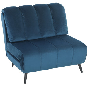 Altro Poltrona Letto Pieghevole Trasformabile Con Schienale Regolabile, Blu