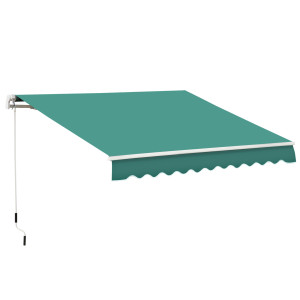 Altro Tenda Da Sole Avvolgibile A Caduta Con Manovella, In Alluminio E Poliestere, 3x2.5m, Verde Scuro