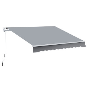 Altro Tenda Da Sole 3x2.5 M Avvolgibile Per Porte E Finestre, In Alluminio E Poliestere AntI-Uv, Grigio