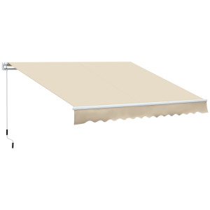 Altro Tenda Da Sole Per Esterno A Bracci Avvolgibile Con Apertura A Manovella, 360x250 Cm, Crema