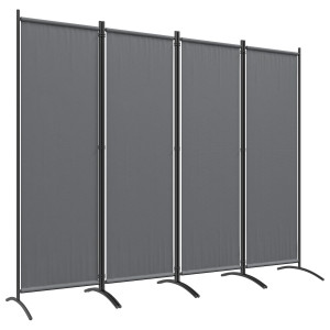 Altro Paravento Da Esterno E Interno A 4 Pannelli Pieghevole, 221x50x172cm, Grigio Scuro