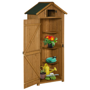 Altro Capanno Da Giardino Porta Attrezzi In Legno Impermeabile, 77x54.2x179 Cm Giallo