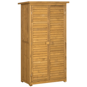 Altro Casetta In Legno Da Giardino Con Tetto Impermeabile, Armadio Da Esterno Porta Attrezzi Da Giardino Con 3 Mensole, 87x46.5x160cm