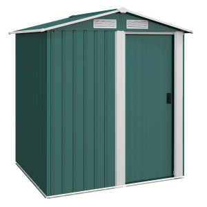 Altro Casetta Da Giardino Porta Attrezzi In Acciaio Con Tetto Inclinato E 4 Prese D'aria, 152x132x188 Cm, Verde