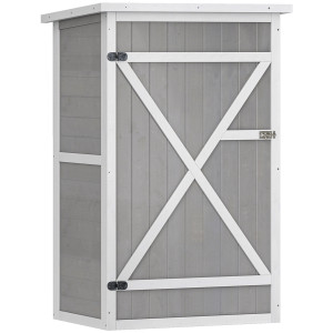 Altro Capanno Attrezzi In Legno A 2 Mensole Con Tetto Impermeabile, 75x56x115 Cm, Grigio