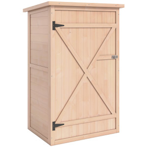 Altro Casetta Da Giardino In Legno Di Abete Con Tetto Impermeabile E 2 Mensole, 75x56x115 cm