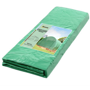 Altro Telo Per Serra In Pe Con 12 Finestre, Porta Avvolgibile E Bordi Interrati, 6x3x2 M, Verde