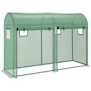Altro Serra Tunnel Da Giardino Per Piante E Orto, Serra Da Balcone Con 2 Porte Avvolgibili E 4 Finestre, Copertura In Pe Struttura In Acciaio, 3x1x2m