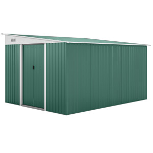 Altro Casetta Da Giardino Con Porta Scorrevole, In Acciaio, 345x280.5x169-201cm, Verde