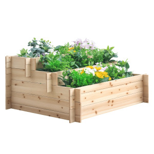 Altro Fioriera In Legno Di Abete A 3 Livelli, Cassetta Per Orto Rialzato Da Esterno, 120x100x54cm