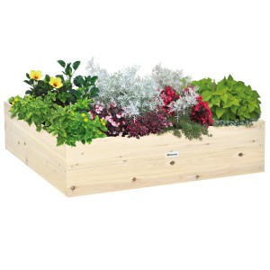 Altro Letto Per Orto Rialzato In Legno, Fioriera Da Giardino Per Piante E Ortaggi, 117x117x30cm