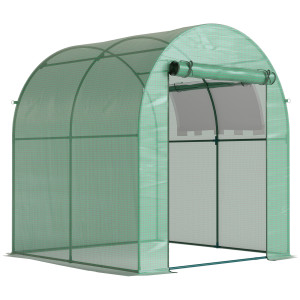 Altro Serra Da Giardino A Tunnel Con Porte E Finestre Avvolgibili In Pe Verde, 180x180x200cm