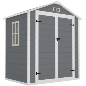 Altro Casetta Da Giardino Con Finestra E Doppia Porta Pp E Alluminio, 183x134x210 Cm, Grigio