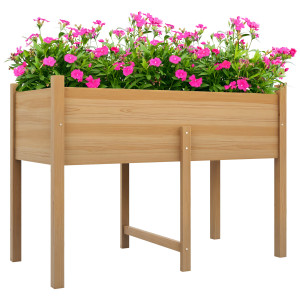 Altro Orto Rialzato Con 2 Fori Di Drenaggio E Sacca In Tessuto Non Tessuto, In Legno Di Abete, 115x55x80 cm