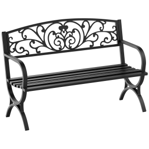 Altro Panca Panchina Da Giardino Esterno Metallo, Ghisa 127 × 60 × 85cm Nero
