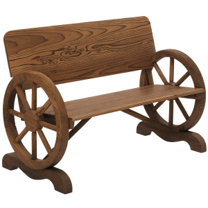 Altro Panca Da Giardino 2 Posti Con Schienale Alto, In Legno Di Abete, 114x58x80 Cm, Marrone