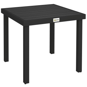 Altro Tavolo Da Giardino Tavola Da Pranzo Effetto Legno, 78x78 Cm, Nero