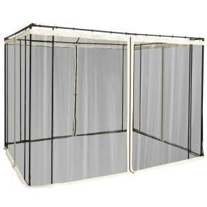 Altro Zanzariera Per Gazebo Tende Di Ricambio Universale Con Cerniere, 302x207cm Nero E Beige