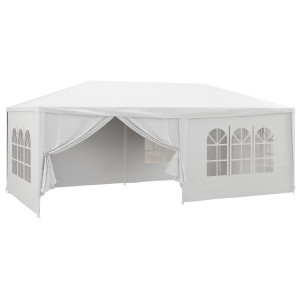 Altro Gazebo Tendone Per Feste 6x3m Con Pareti Laterali Rimovibili, Porte E Finestre, Bianco