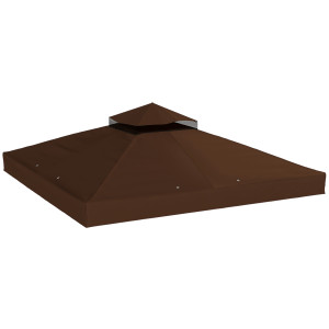 Altro Copertura Per Gazebo Da Giardino 3x3m Upf30+ A 2 Livelli In Poliestere Color Caffè