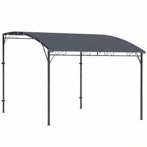 Altro Gazebo Pergola Con 16 Fori Di Drenaggio, In Metallo E Poliestere, 3.8x2.8 M, Grigio