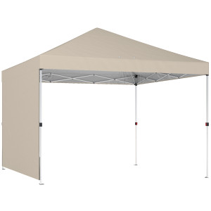 Altro Gazebo Pieghevole PoP-Up 3x3 M Con Parete Laterale, In Metallo E Tessuto Oxford, Beige