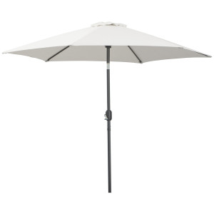 Altro Ombrellone Da Giardino 2.6x2.4 M Con Manovella E Testa Inclinabile, In Alluminio E Poliestere Beige E Nero
