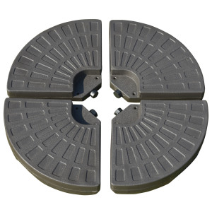 Altro Basamento Per Ombrellone Decentrato Da Giardino Con Base A Croce, Set 4 Mattonelle In Hdpe Da 66x45x10cm