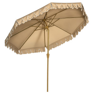 Altro Ombrellone Da Giardino Inclinabile A 8 Stecche Con Manovella E Prese D'aria, 2.7x2.4 M, Cachi