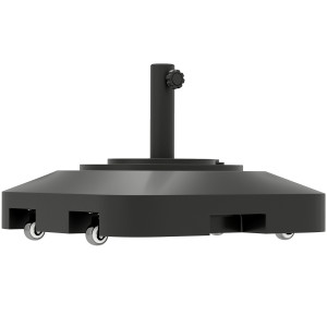 Altro Base Per Ombrellone A Rotelle E Riempibile Con Acqua O Sabbia, In Hdpe, 48x48x32.5 Cm, Nero