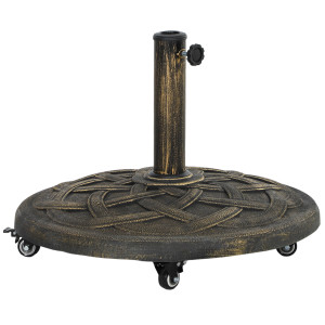 Altro Base Per Ombrellone In Resina Da 20 Kg Rotonda Con Ruote E Freni, Bronzo