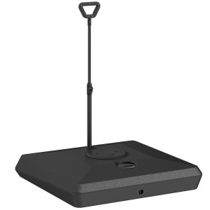 Altro Base Per Ombrellone A Sbalzo In Hdpe Con Maniglia E Ruote E Riempibile Con Acqua O Sabbia, 95x95x117 Cm, Nero
