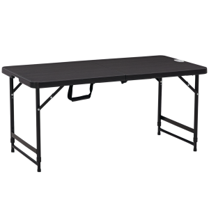 Altro Tavolo Da Giardino Pieghevole Per 4 Persone Con Altezza Regolabile, In Acciaio E Hdpe, 118x60x74 cm