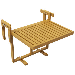 Altro Tavolino Da Ringhiera Per Balcone Pieghevole E Regolabile In Legno, Colore Legno
