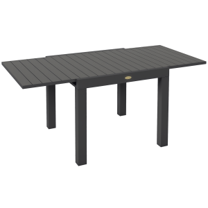 Altro Tavolo Da Giardino Allungabile Per 4-6 Persone Con Piano A Doghe, In Alluminio, 81/162x80x75 Cm, Grigio