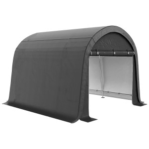 Altro Tendone Da Giardino Per Moto, Bici E Attrezzi Con 2 Ingressi A Zip, In Acciaio E Pe, 300x300x235 Cm, Grigio