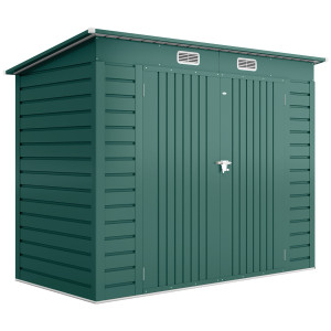 Altro Capanno Porta Attrezzi Con 2 Prese D'aria E Chiavistello, In Acciaio, 249x121x183 Cm, Verde