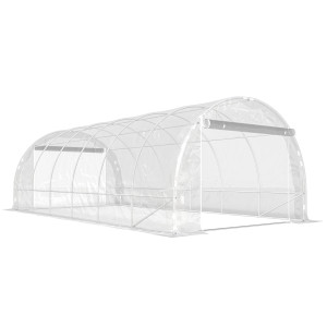 Altro Serra A Tunnel 3x6x2 M Con Porte Avvolgibili, Telaio In Acciaio E Copertura In Pe AntI-Uv, Trasparente