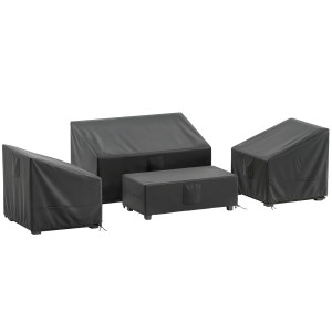 Altro Coperture Per Mobili Da Giardino 4 Pezzi, Impermeabili, Nero