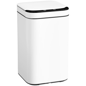 Altro Bidone Per Immondizia Da 13l Con Sensore E Spazio Per Deodoranti, In Acciaio E Pp, 24x24x41 Cm, Bianco E Nero