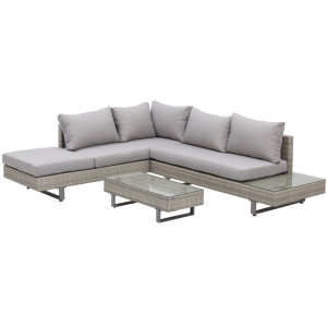 Altro Set Giardino Esterno, Salotto Da Giardino, Set Divani Da Esterno Con Tavolino Da Giardino, Mobili Da Giardino In Rattan Grigio